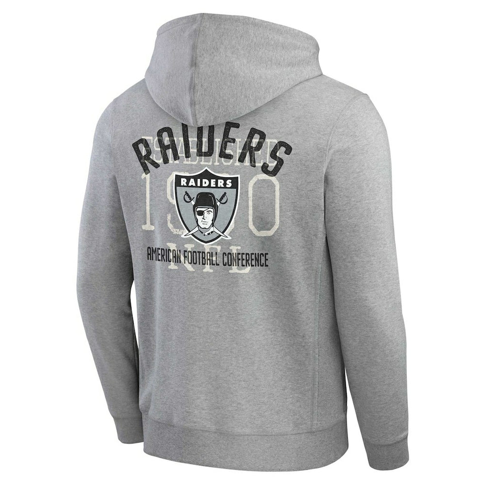 Las Vegas Raiders Darius Rucker Collection Vintage Stripe Full-Zip Hoodie Heather Gray