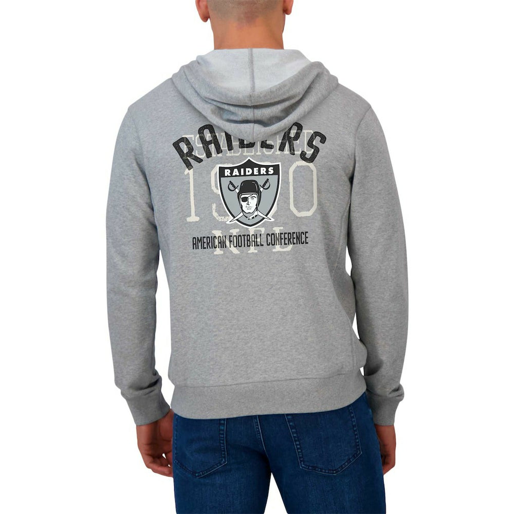 Las Vegas Raiders Darius Rucker Collection Vintage Stripe Full-Zip Hoodie Heather Gray