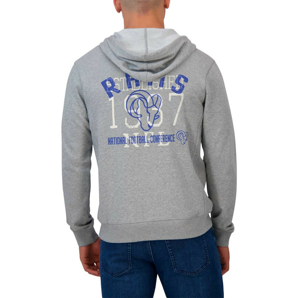 Los Angeles Rams Darius Rucker Collection Vintage Stripe Full-Zip Hoodie Heather Gray