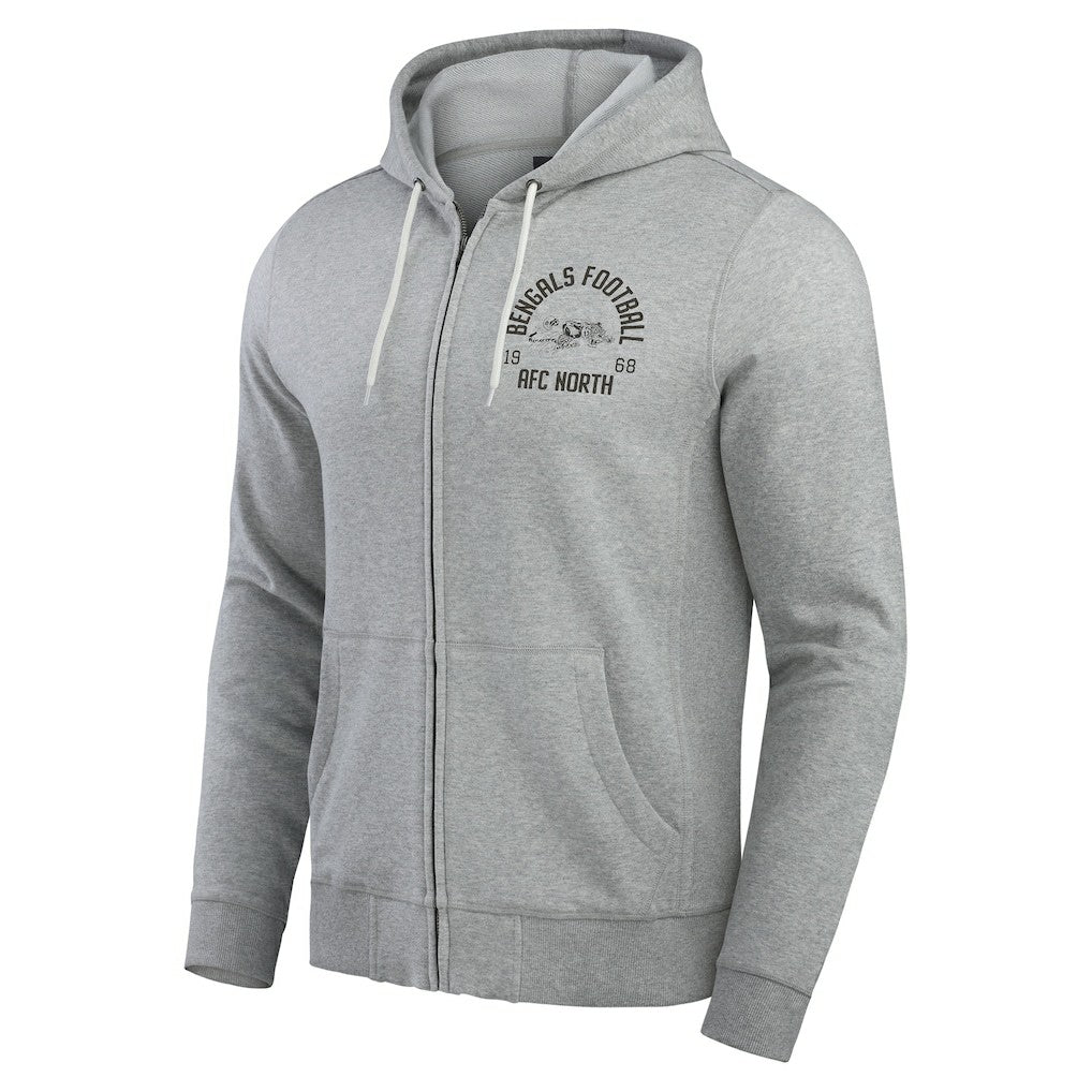 Cincinnati Bengals Darius Rucker Collection Vintage Stripe Full-Zip Hoodie Heather Gray