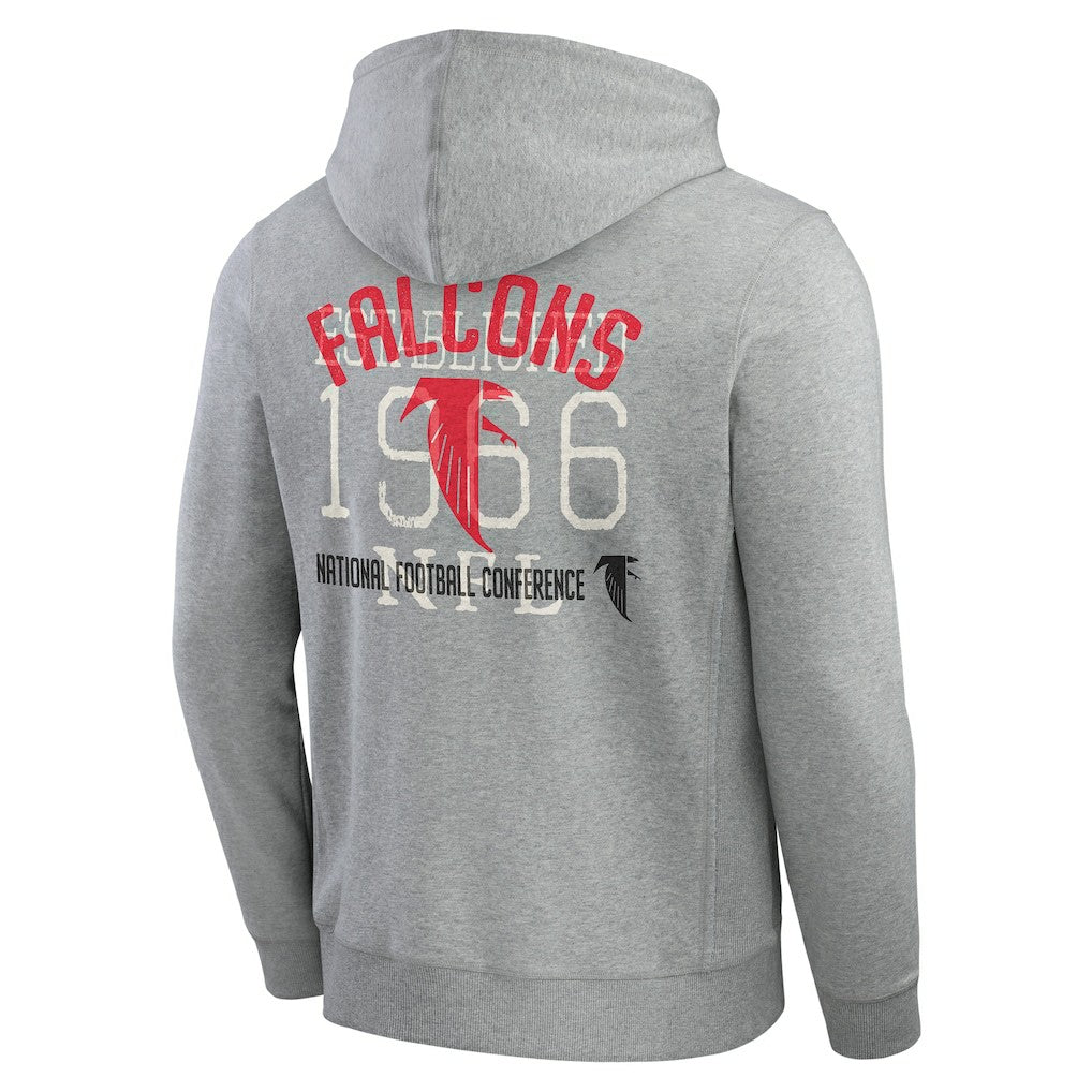 Atlanta Falcons Darius Rucker Collection Vintage Stripe Full-Zip Hoodie Heather Gray