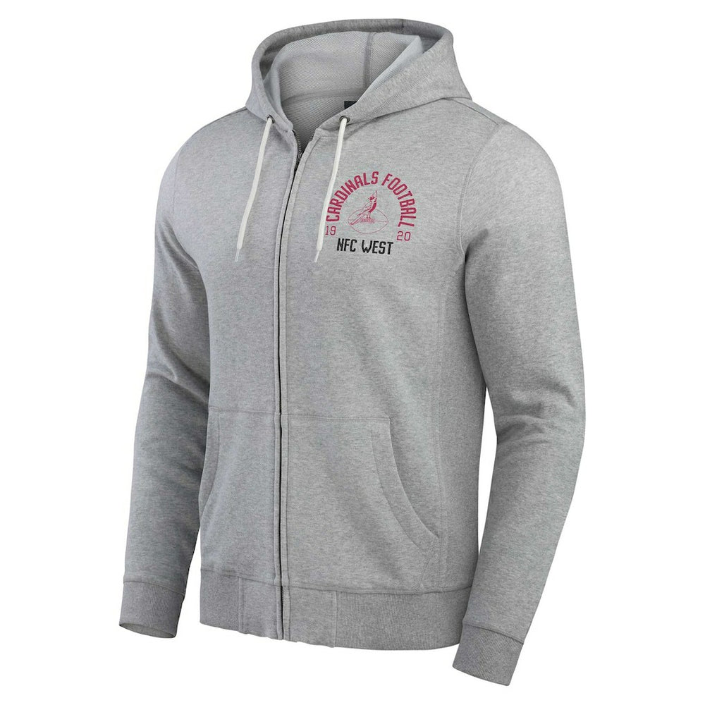 Arizona Cardinals Darius Rucker Collection Vintage Stripe Full-Zip Hoodie Heather Gray