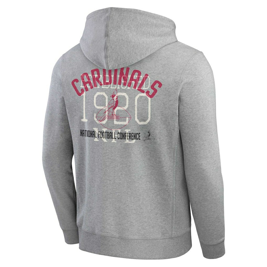 Arizona Cardinals Darius Rucker Collection Vintage Stripe Full-Zip Hoodie Heather Gray
