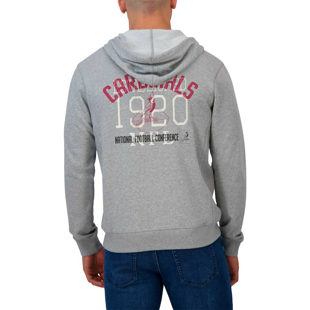 Arizona Cardinals Darius Rucker Collection Vintage Stripe Full-Zip Hoodie Heather Gray
