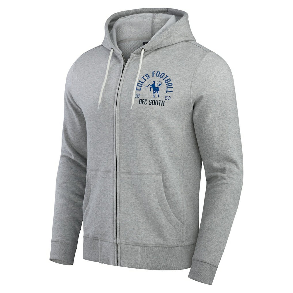 Indianapolis Colts Darius Rucker Collection Vintage Stripe Full-Zip Hoodie Heather Gray