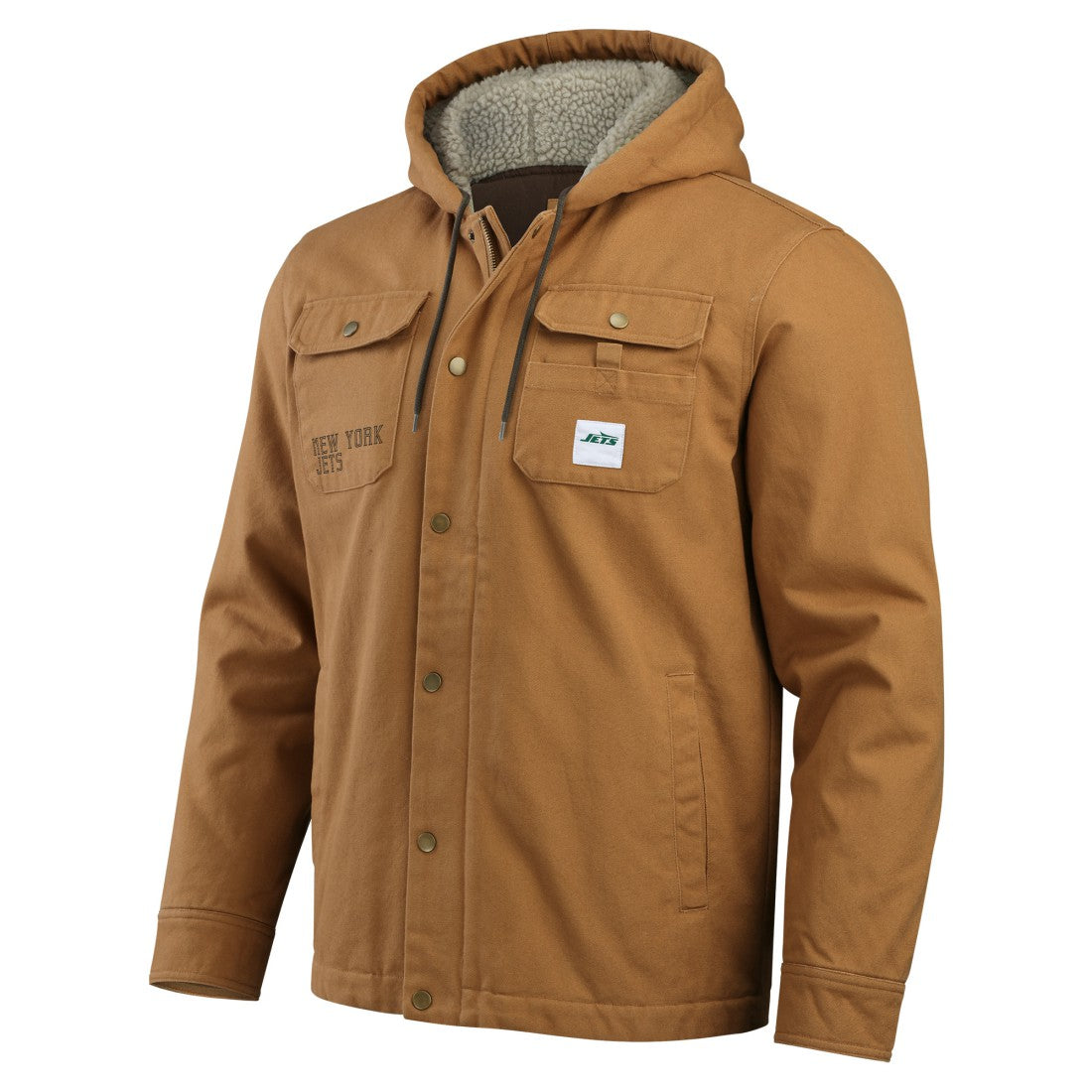 New York Jets Darius Rucker Collection Canvas Full-Zip Hoodie Jacket Tan