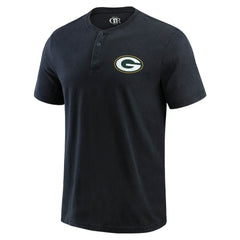 Green Bay Packers Darius Rucker Collection Washed Henley T-Shirt Black