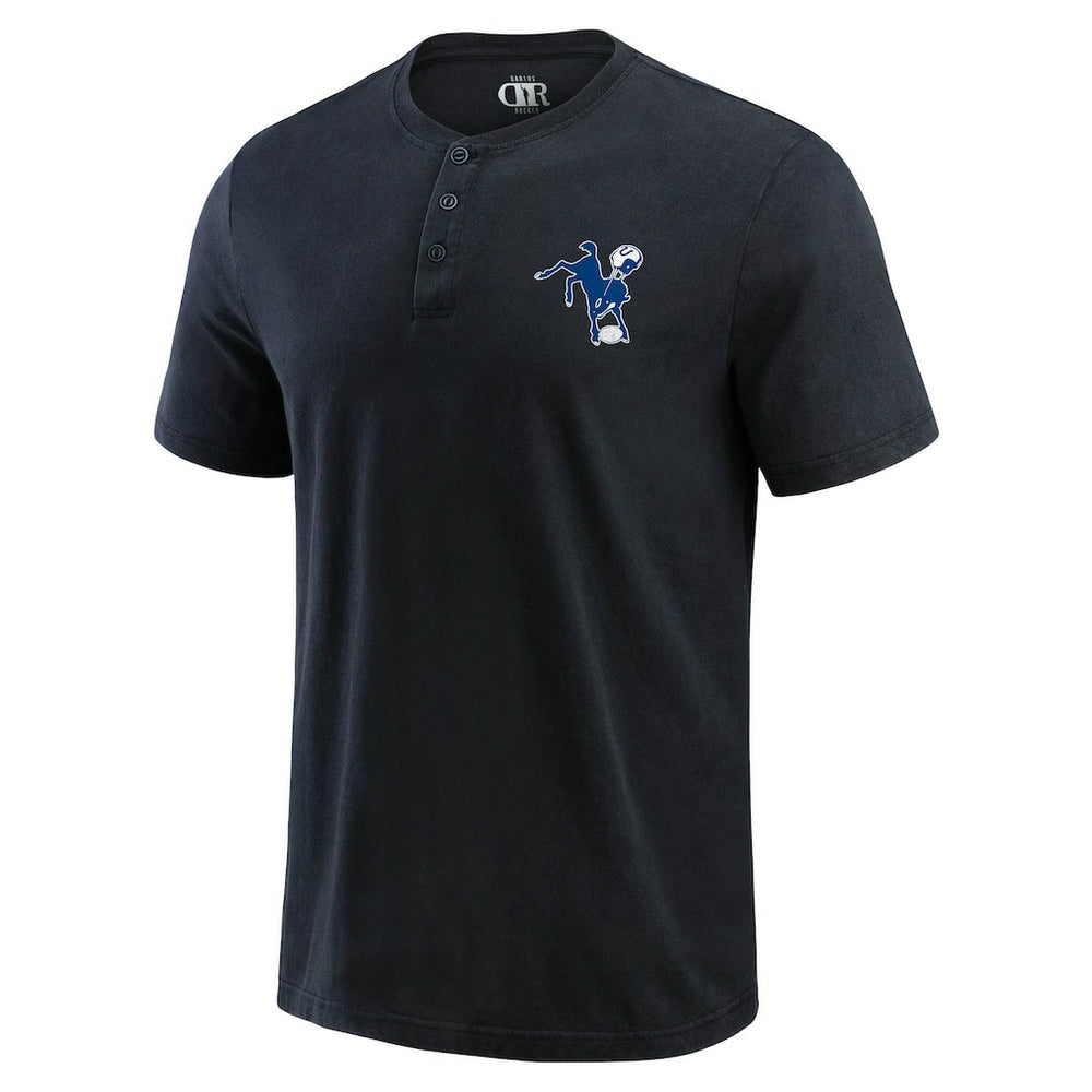 Indianapolis Colts Darius Rucker Collection Washed Henley T-Shirt Black