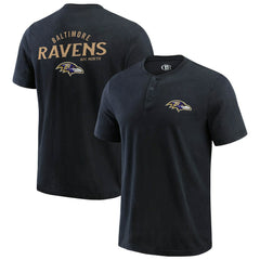 Baltimore Ravens Darius Rucker Collection Washed Henley T-Shirt Black
