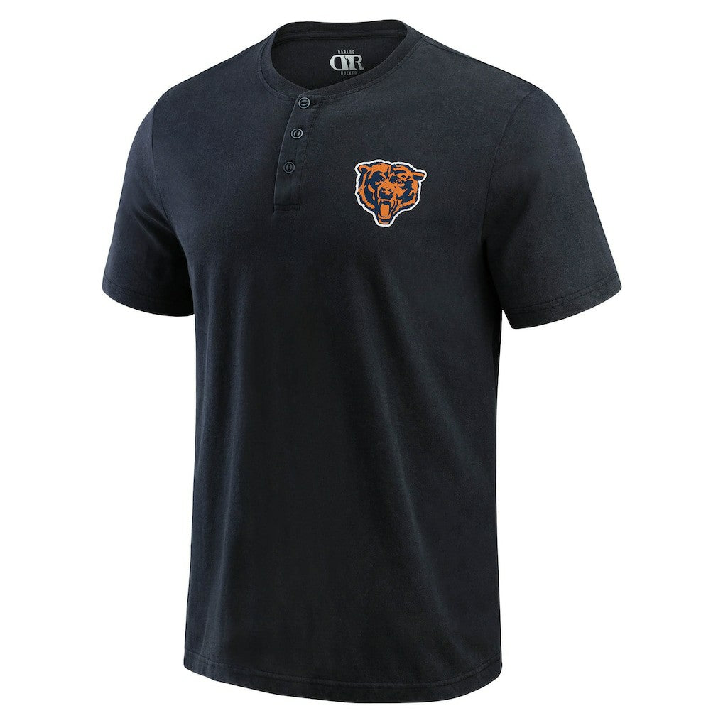 Chicago Bears Darius Rucker Collection Washed Henley T-Shirt Black