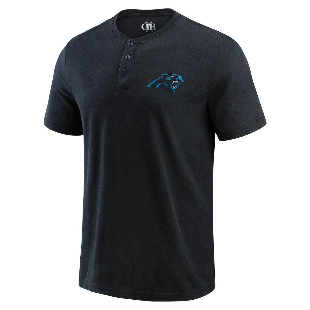 Carolina Panthers Darius Rucker Collection Washed Henley T-Shirt Black