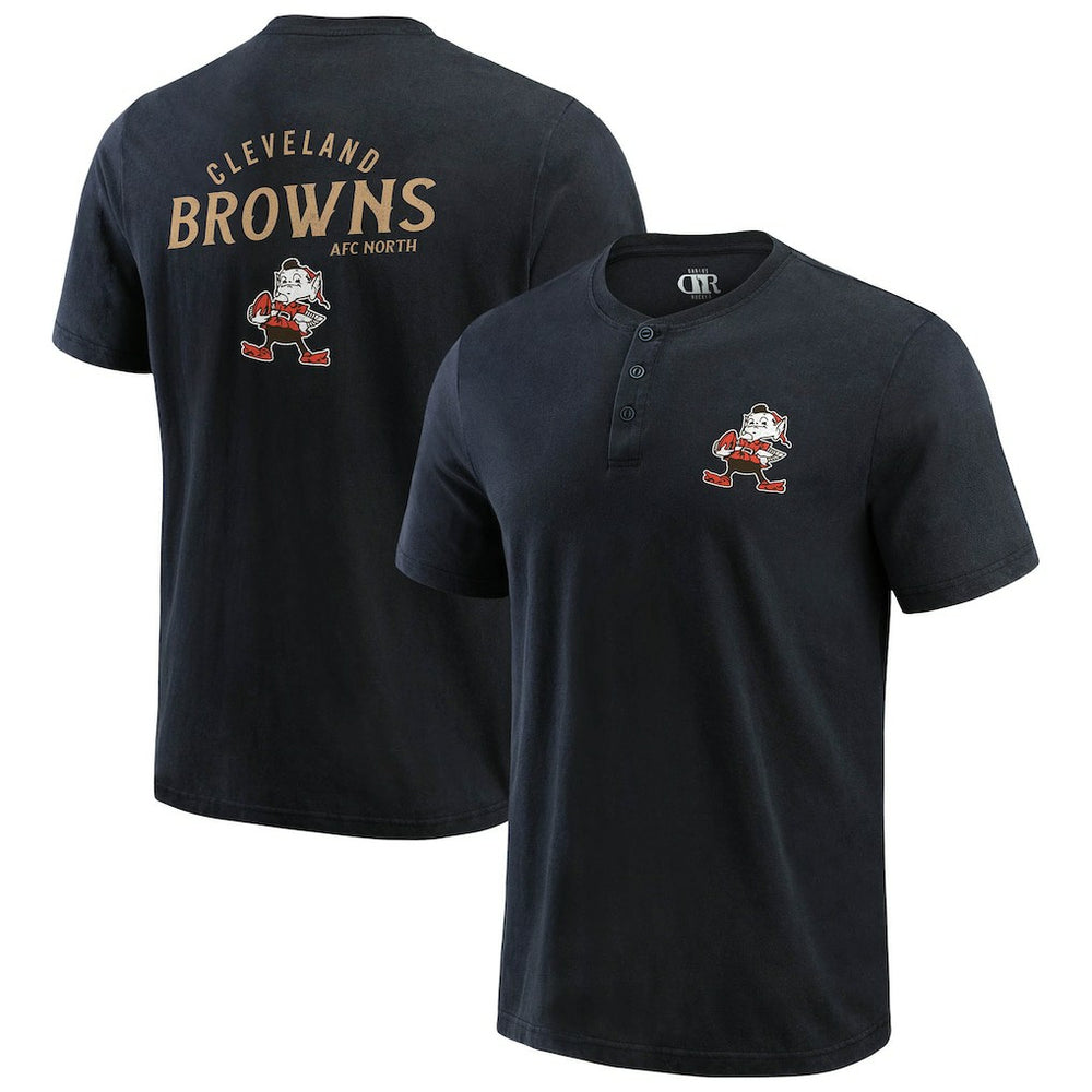 Cleveland Browns Darius Rucker Collection Washed Henley T-Shirt Black