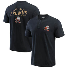 Cleveland Browns Darius Rucker Collection Washed Henley T-Shirt Black