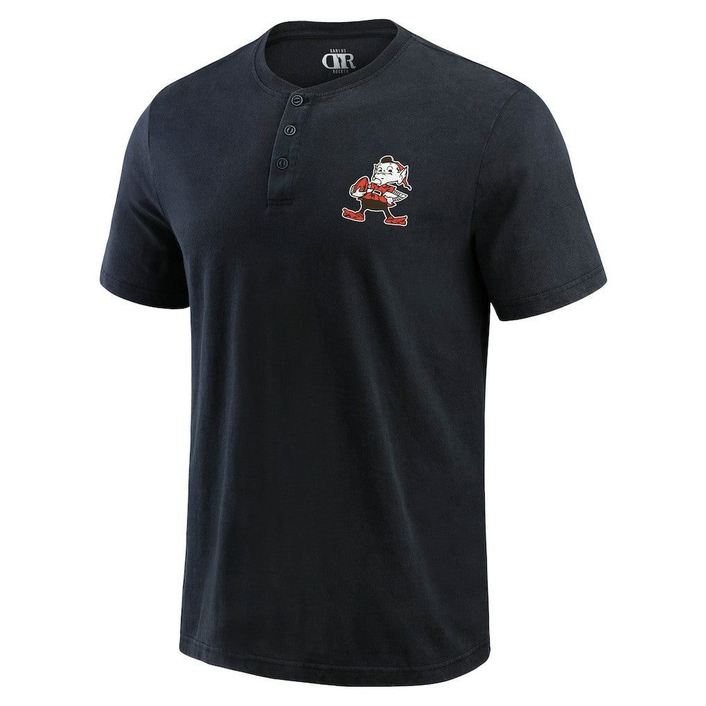 Cleveland Browns Darius Rucker Collection Washed Henley T-Shirt Black