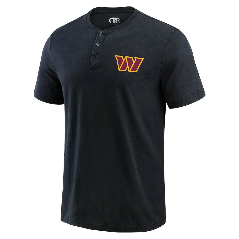 Washington Commanders Darius Rucker Collection Washed Henley T-Shirt Black