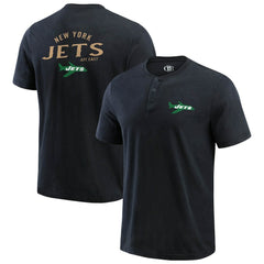 New York Jets Darius Rucker Collection Washed Henley T-Shirt Black