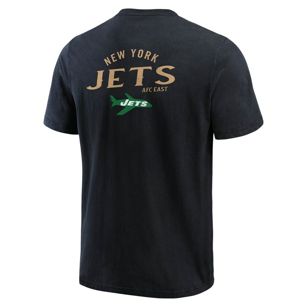 New York Jets Darius Rucker Collection Washed Henley T-Shirt Black