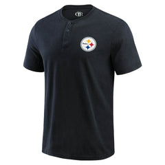 Pittsburgh Steelers Darius Rucker Collection Washed Henley T-Shirt Black