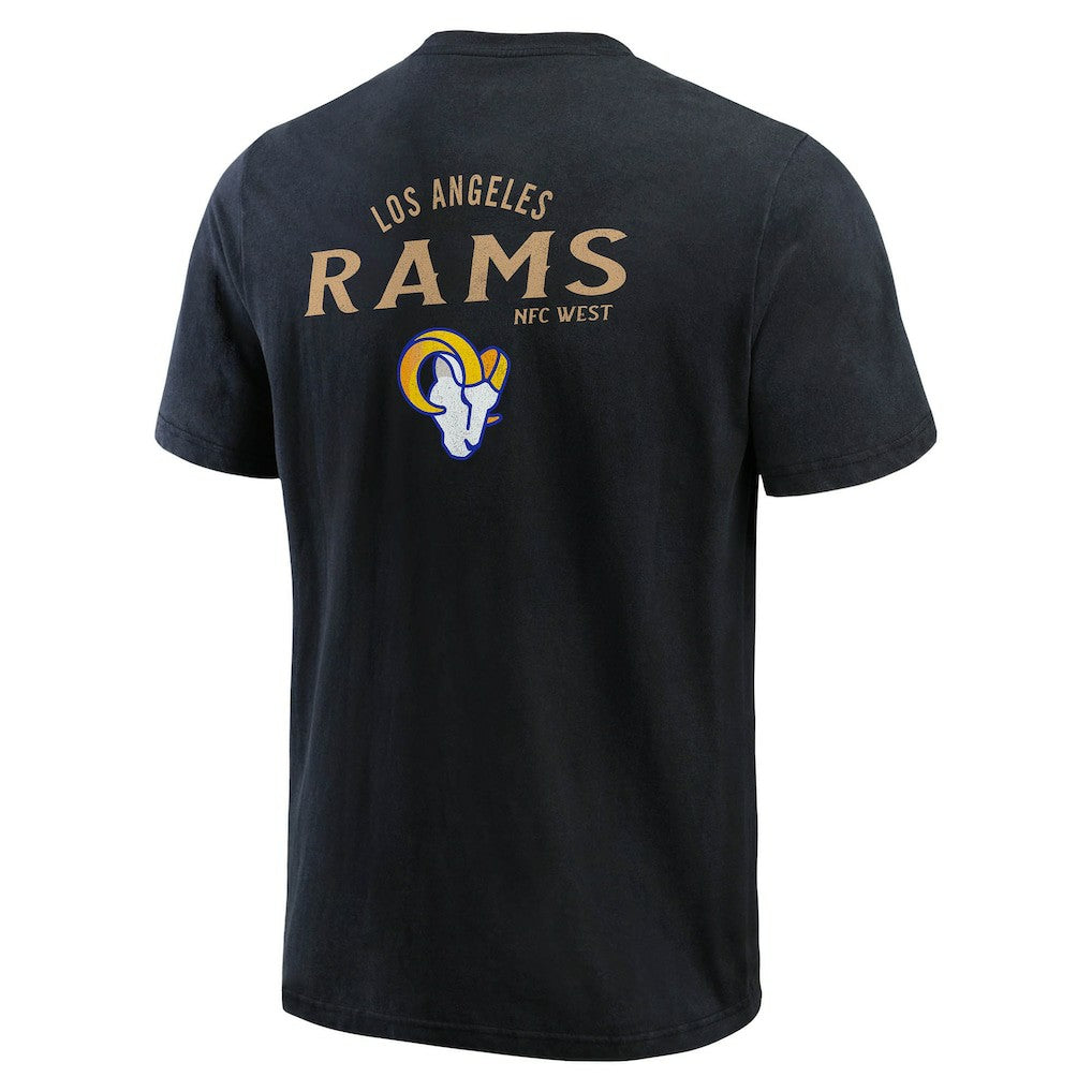 Los Angeles Rams Darius Rucker Collection Washed Henley T-Shirt Black