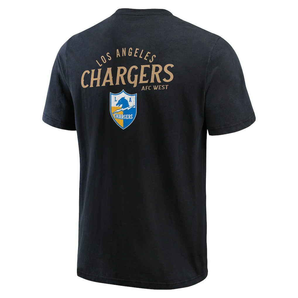 Los Angeles Chargers Darius Rucker Collection Washed Henley T-Shirt Black