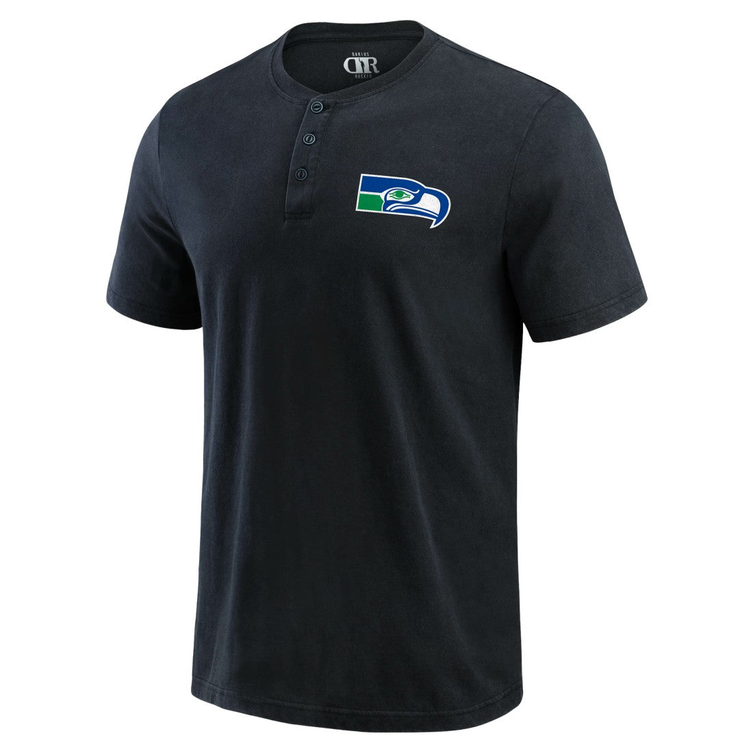 Seattle Seahawks Darius Rucker Collection Washed Henley T-Shirt Black