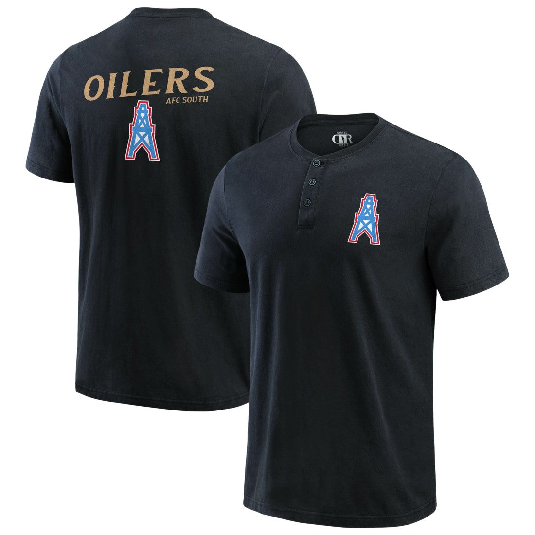 Tennessee Titans Darius Rucker Collection Washed Henley T-Shirt Black