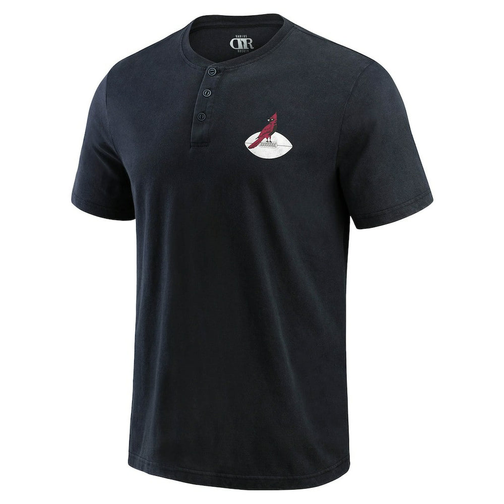 Arizona Cardinals Darius Rucker Collection Washed Henley T-Shirt Black