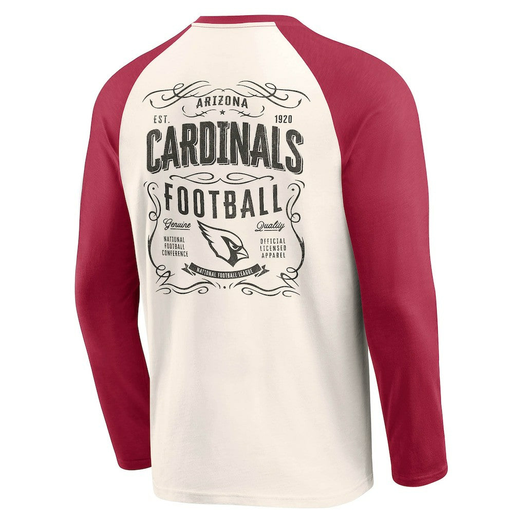 Arizona Cardinals Darius Rucker Collection Raglan Henley T-Shirt Cream/Cardinal