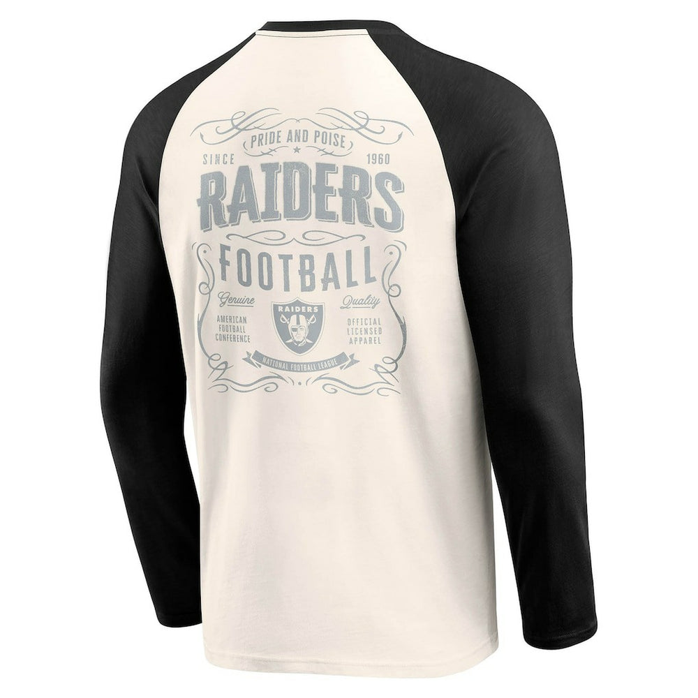 Las Vegas Raiders Darius Rucker Collection Raglan Henley T-Shirt Cream/Black
