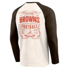 Cleveland Browns Darius Rucker Collection Raglan Henley T-Shirt Cream/Brown