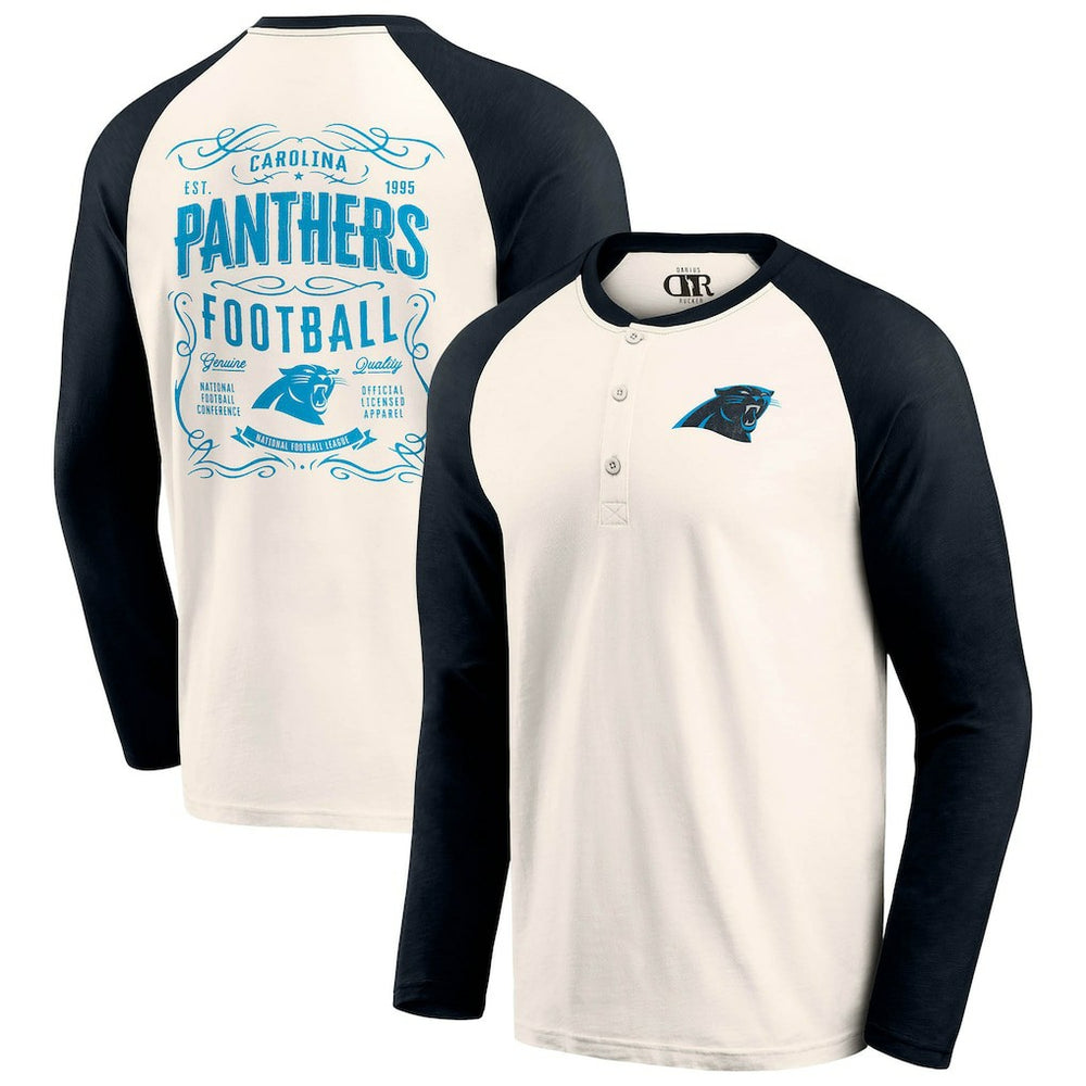 Carolina Panthers Darius Rucker Collection Raglan Henley T-Shirt Cream/Black