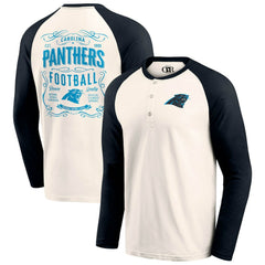 Carolina Panthers Darius Rucker Collection Raglan Henley T-Shirt Cream/Black