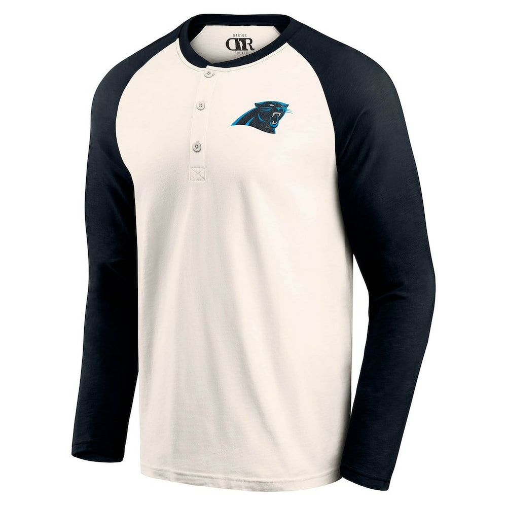 Carolina Panthers Darius Rucker Collection Raglan Henley T-Shirt Cream/Black