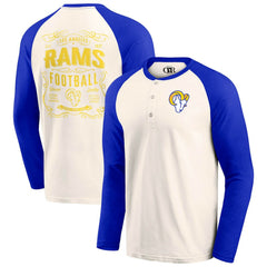 Los Angeles Rams Darius Rucker Collection Raglan Henley T-Shirt Cream/Royal