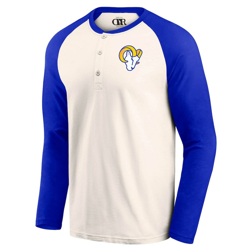 Los Angeles Rams Darius Rucker Collection Raglan Henley T-Shirt Cream/Royal