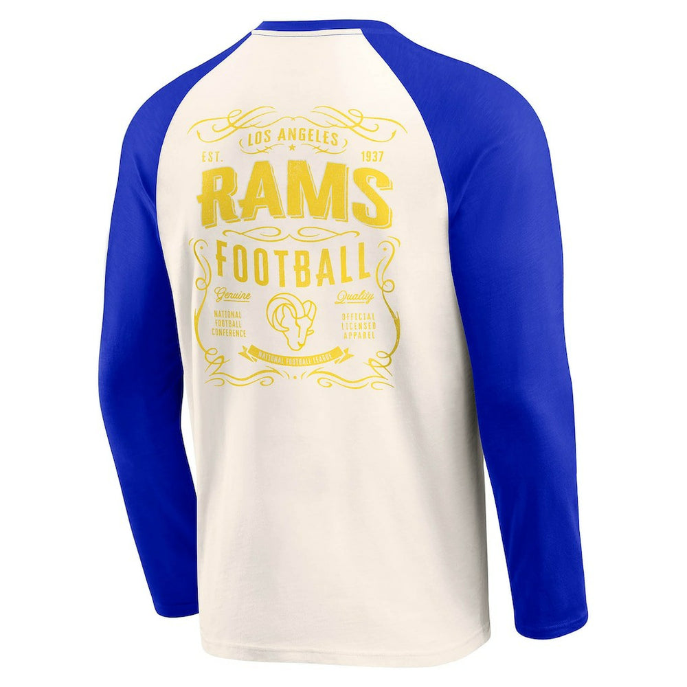 Los Angeles Rams Darius Rucker Collection Raglan Henley T-Shirt Cream/Royal