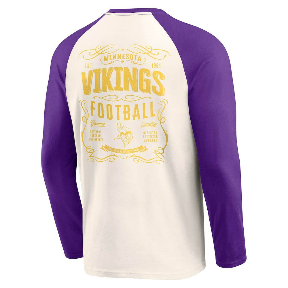 Minnesota Vikings Darius Rucker Collection Raglan Henley T-Shirt Cream/Purple