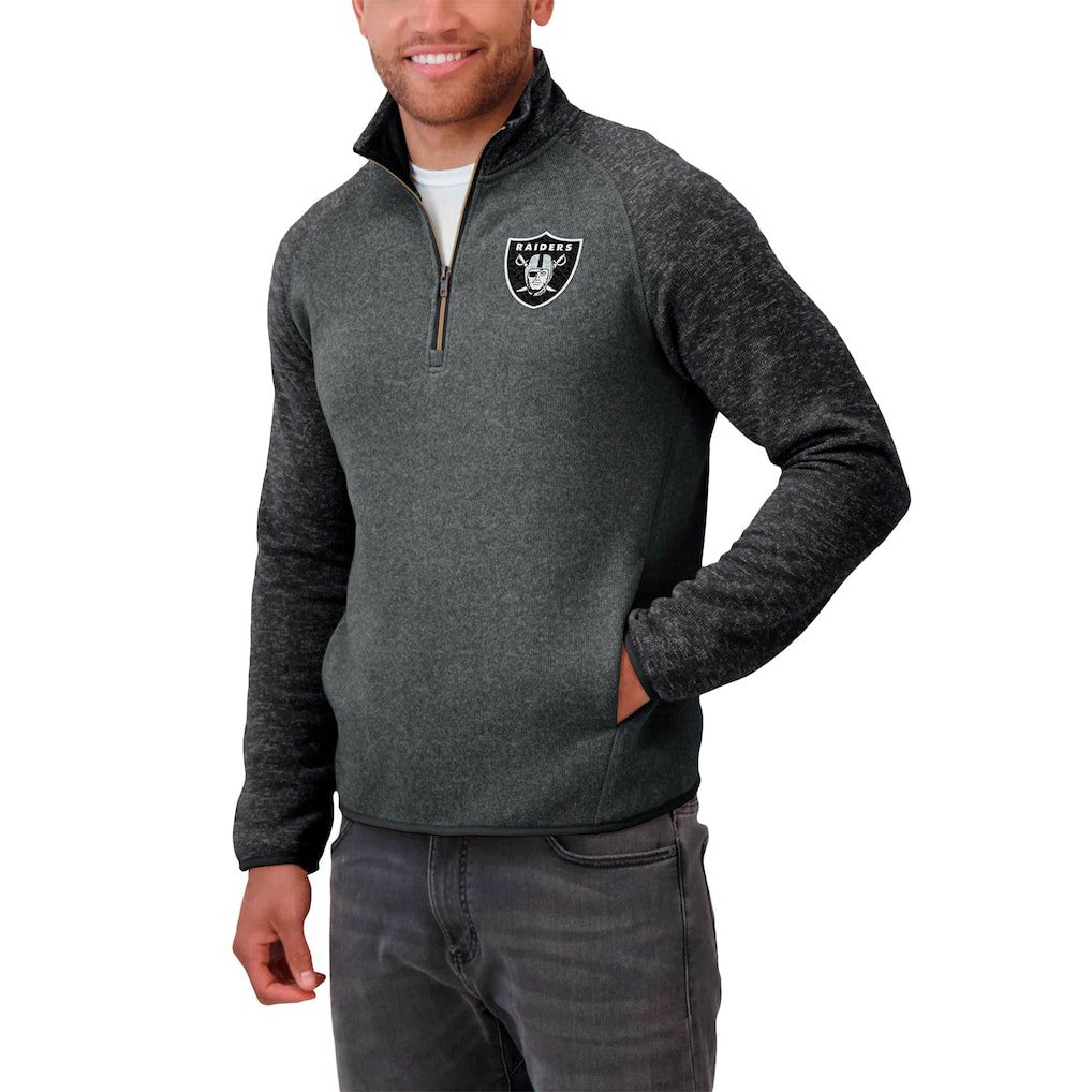 Las Vegas Raiders Darius Rucker Collection Tonal Quarter-Zip Jacket Black