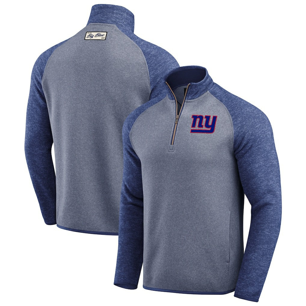 New York Giants Darius Rucker Collection Tonal Quarter-Zip Jacket Blue