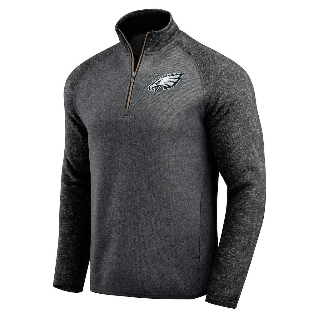 Philadelphia Eagles Darius Rucker Collection Tonal Quarter-Zip Jacket Black