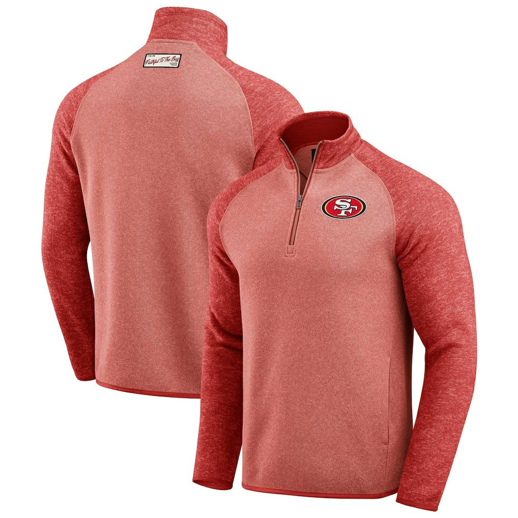 San Francisco 49ers Darius Rucker Collection Tonal Quarter-Zip Jacket Scarlet