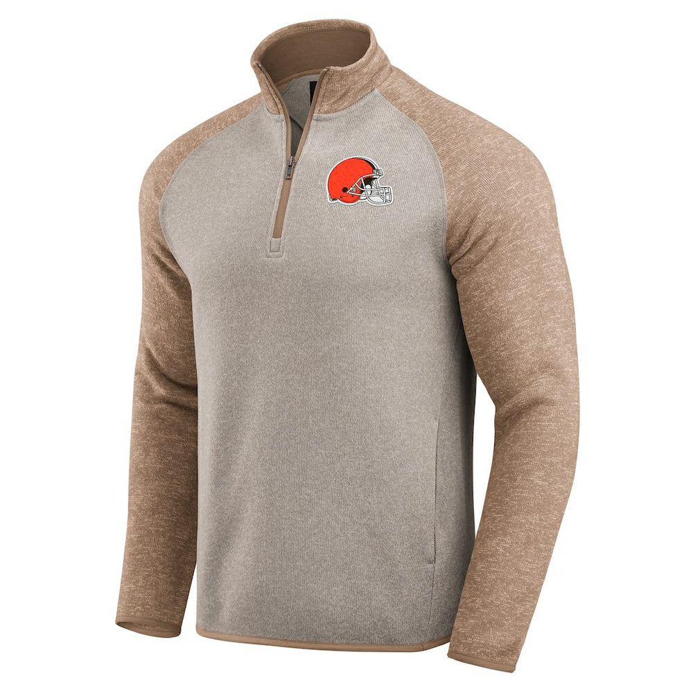 Cleveland Browns Darius Rucker Collection Tonal Quarter-Zip Jacket Tan