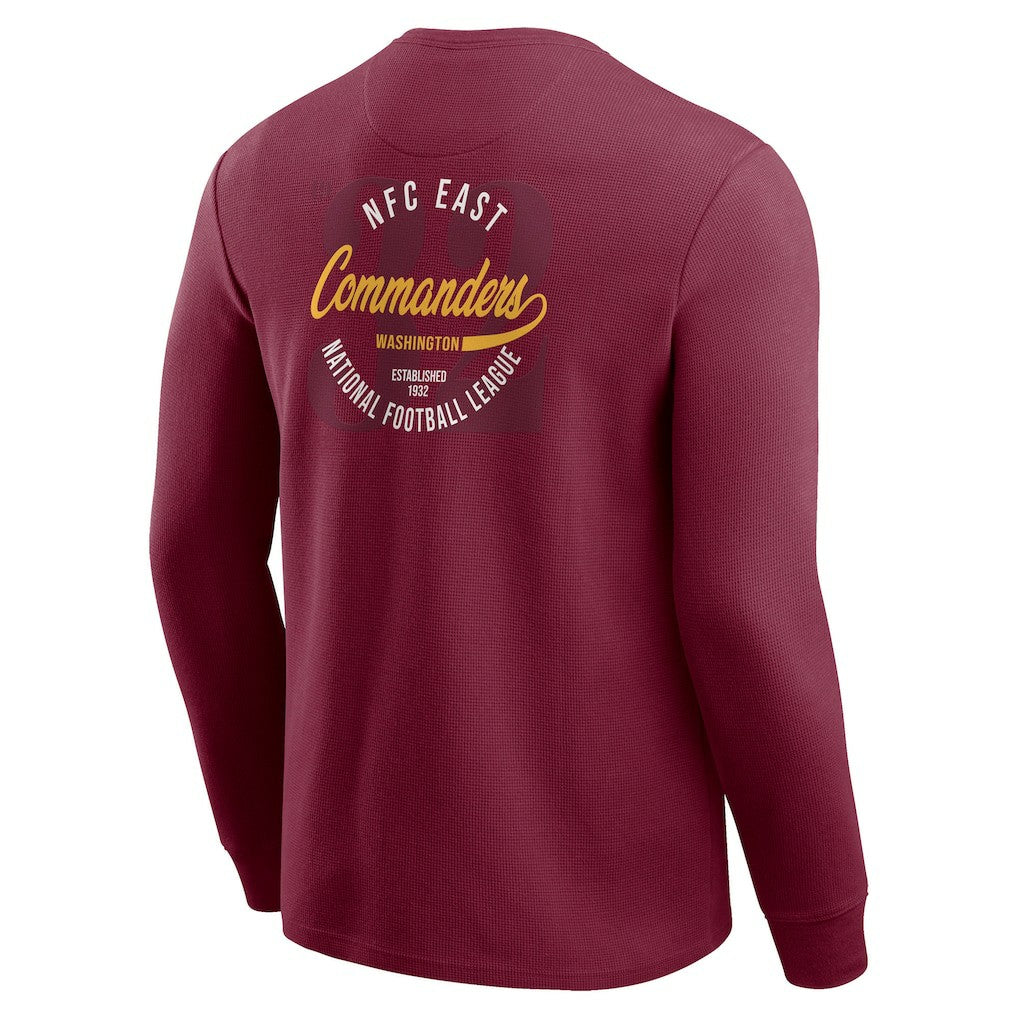 Washington Commanders Darius Rucker Collection Washed Waffle-Knit Long Sleeve T-Shirt Burgundy