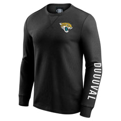 Jacksonville Jaguars Darius Rucker Collection Washed Waffle-Knit Long Sleeve T-Shirt Black