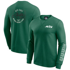 New York Jets Darius Rucker Collection Washed Waffle-Knit Long Sleeve T-Shirt Green