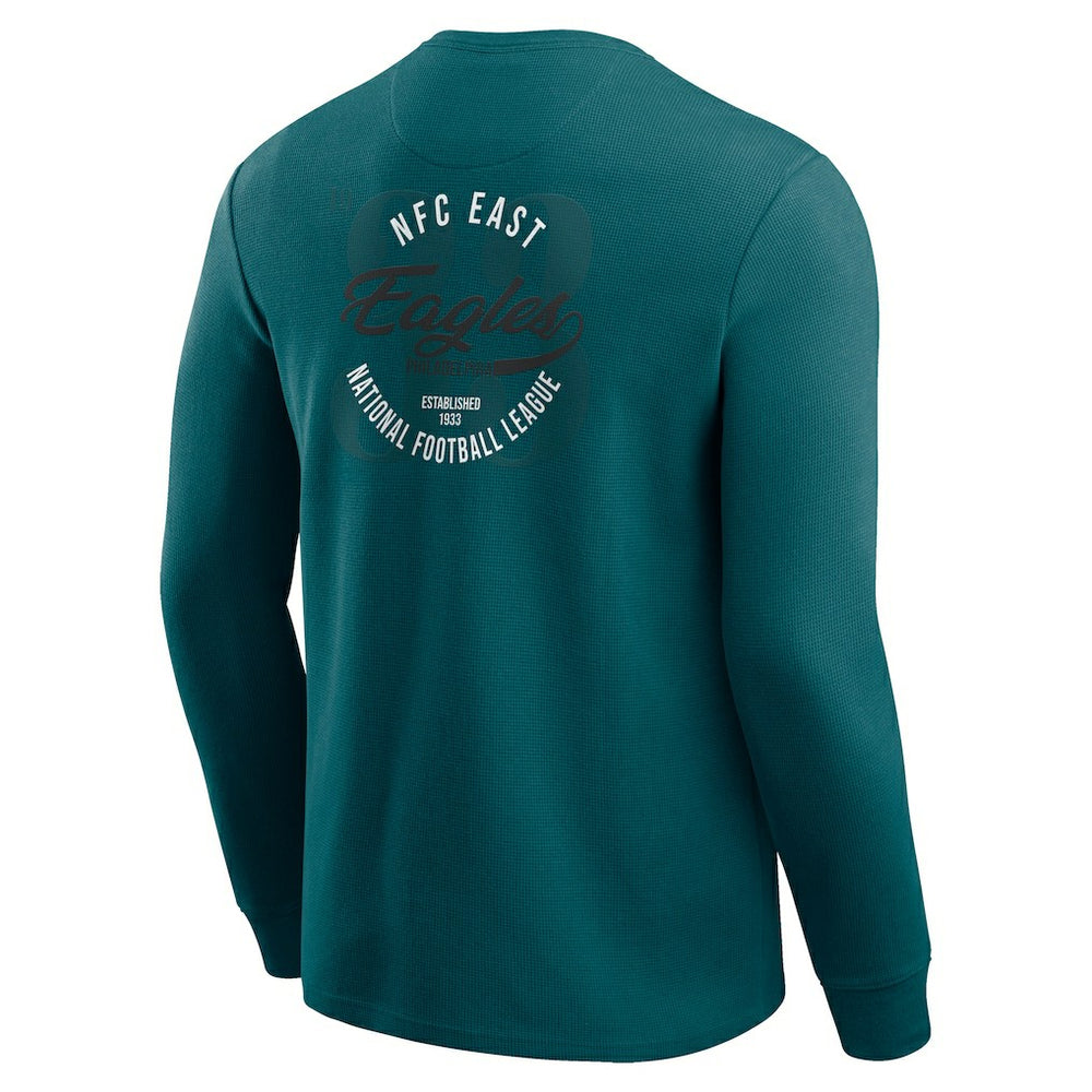 Philadelphia Eagles Darius Rucker Collection Washed Waffle-Knit Long Sleeve T-Shirt Kelly Green