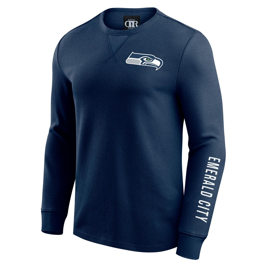 Seattle Seahawks Darius Rucker Collection Washed Waffle-Knit Long Sleeve T-Shirt College Navy