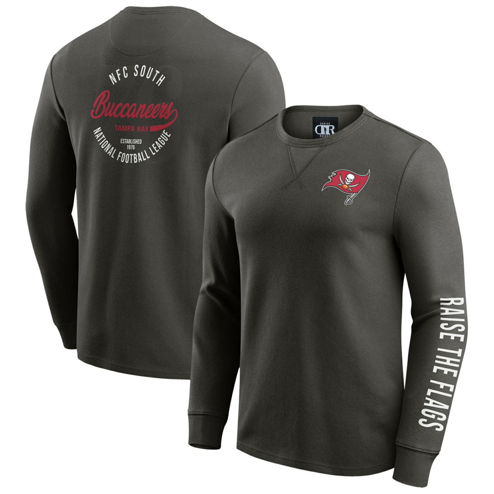 Tampa Bay Buccaneers Darius Rucker Collection Washed Waffle-Knit Long Sleeve T-Shirt Pewter