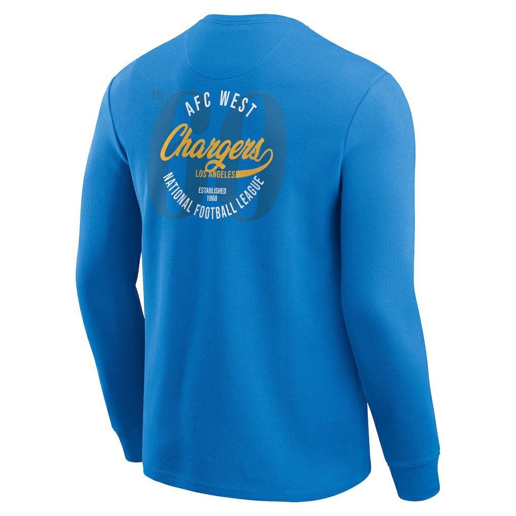 Los Angeles Chargers Darius Rucker Collection Washed Waffle-Knit Long Sleeve T-Shirt Powder Blue