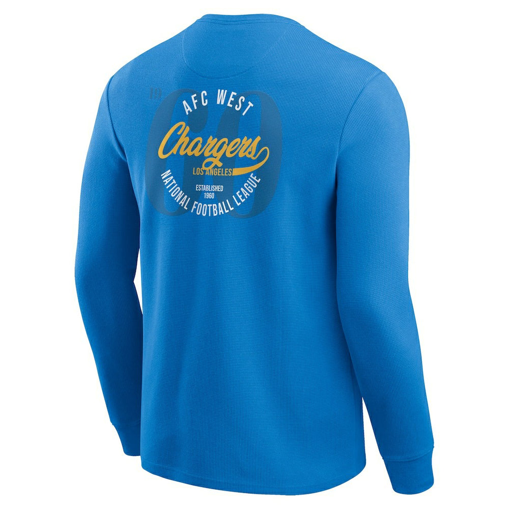 Los Angeles Chargers Darius Rucker Collection Washed Waffle-Knit Long Sleeve T-Shirt Powder Blue